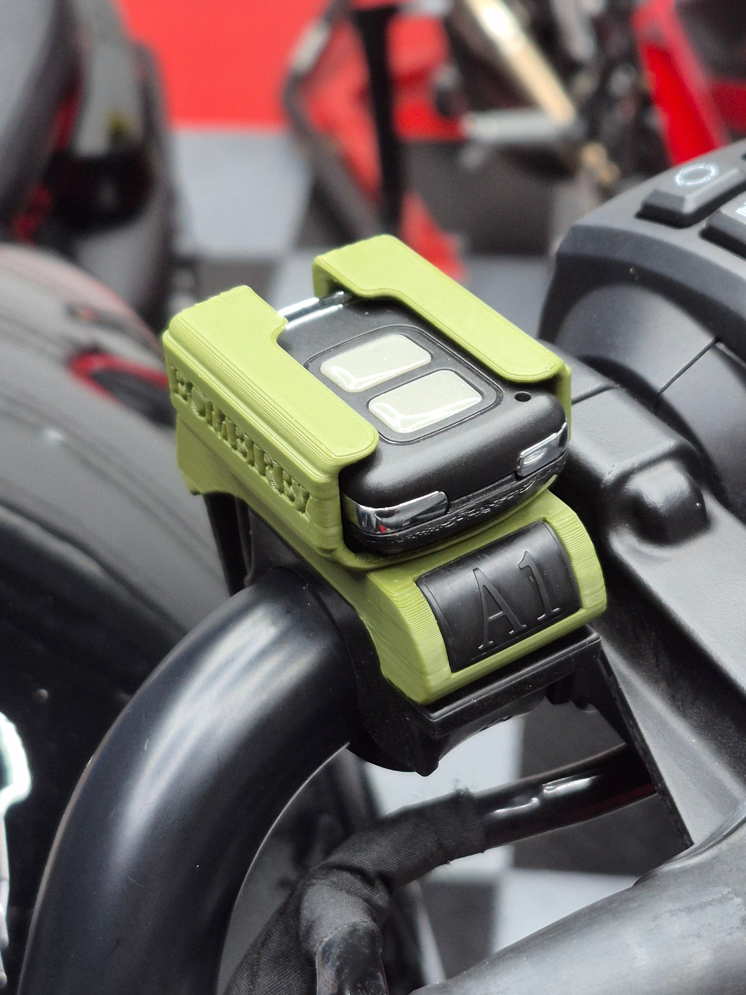 Alpha 1.2 Garage Remote mount for handlebar.