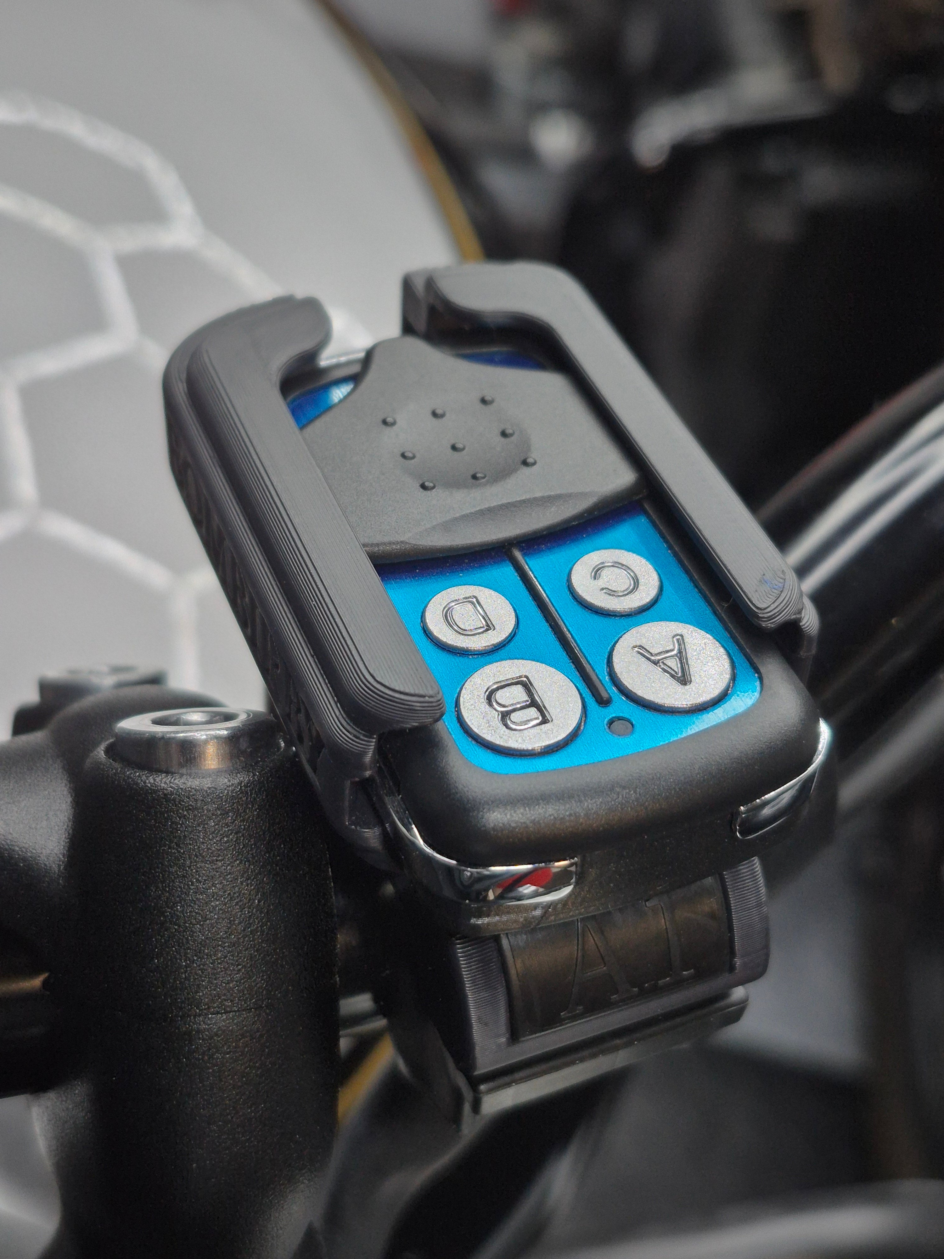 Alpha 1.3 Garage Remote Mount for Handlebar.